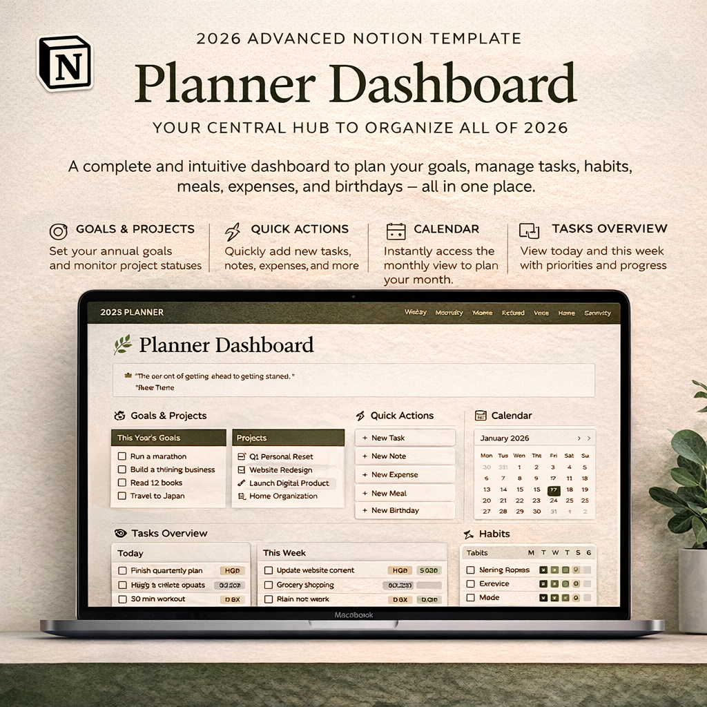 2026 Advanced Notion Template